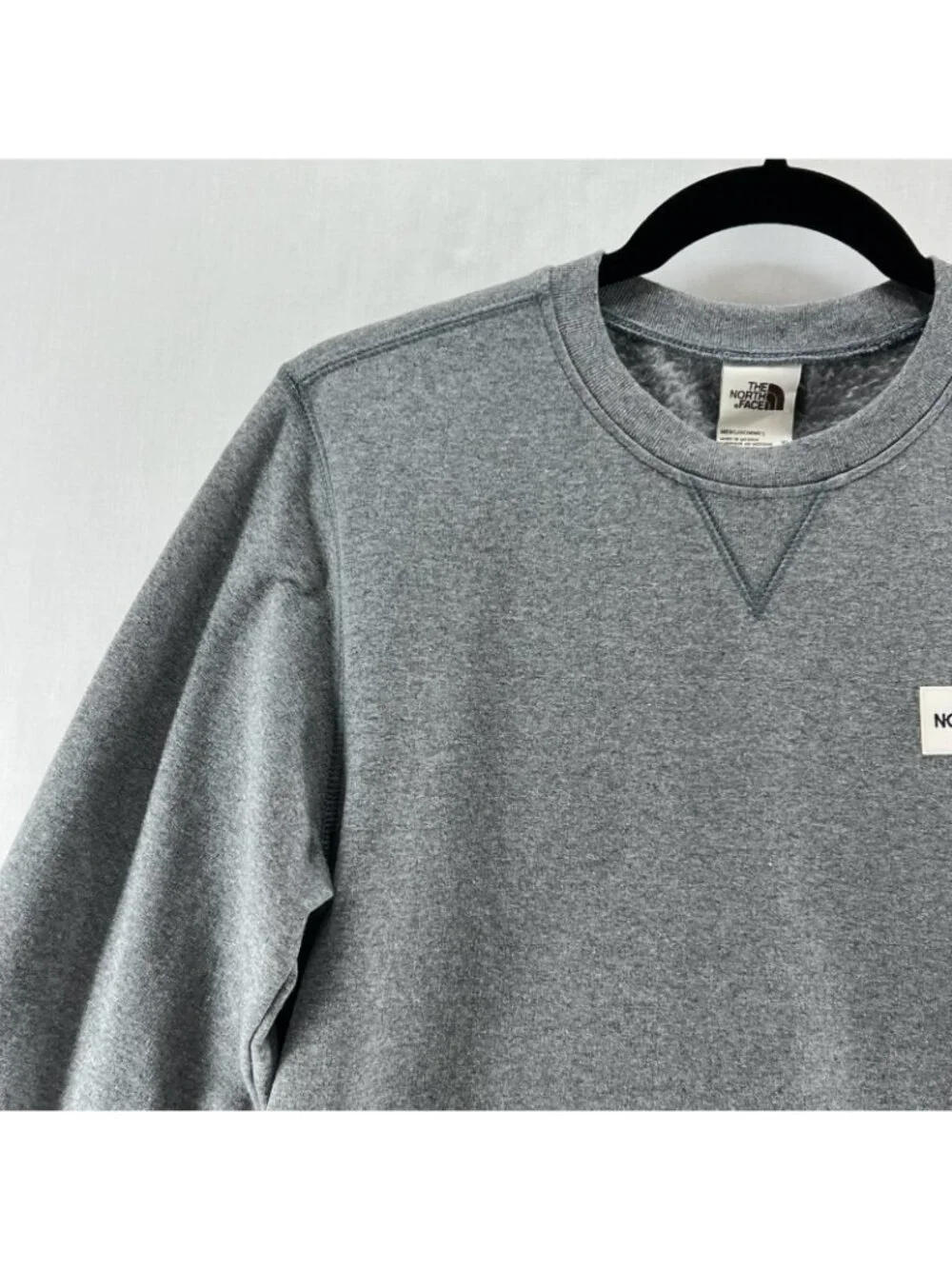 The North Face Heritage Patch Sweatshirt Mens XS Fleece Crew Neck Pullover Gray